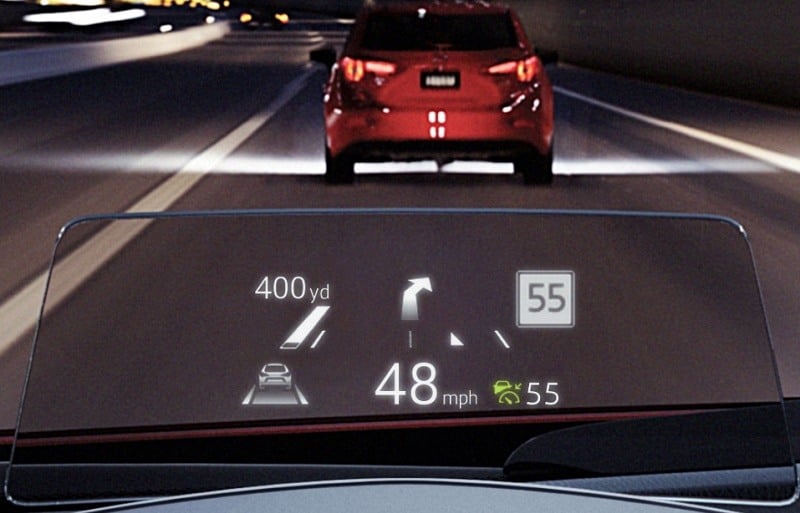 View of Mazda active display for '17 model year
