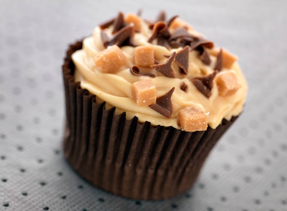 Caramel and toffee cupcake