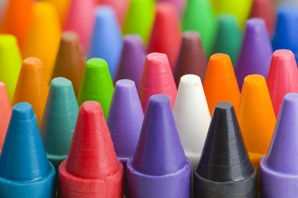lines of crayons