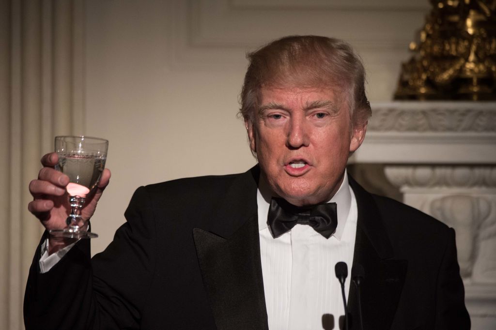 Donald Trump raising a glass