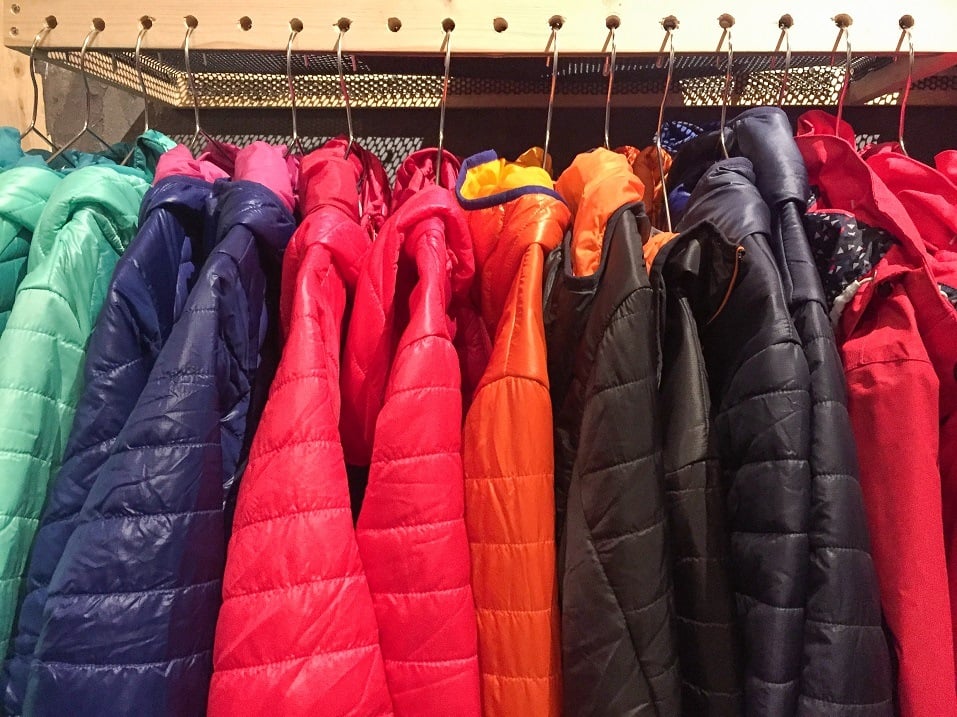 Colorful winter down jacket
