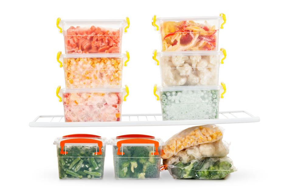 organized containers of food in the fridge