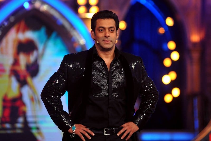 Indian Bollywood actor Salman Khan looks on while hosting the final of the reality show 'Bigg Boss 7' in Mumbai 