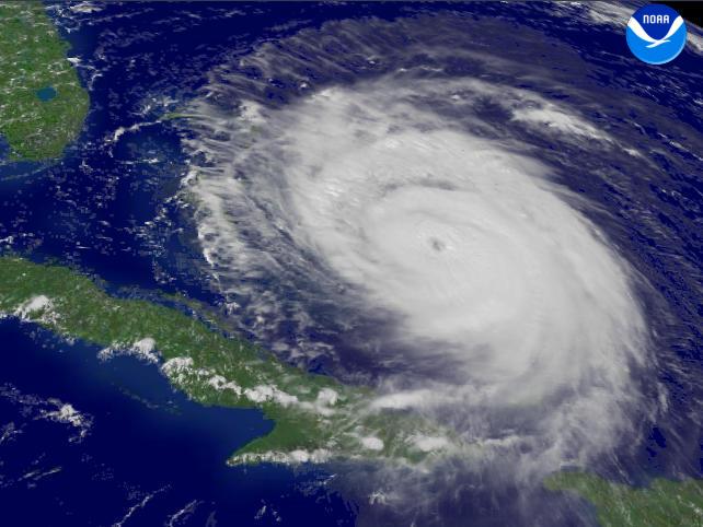 Hurricane Frances on a map