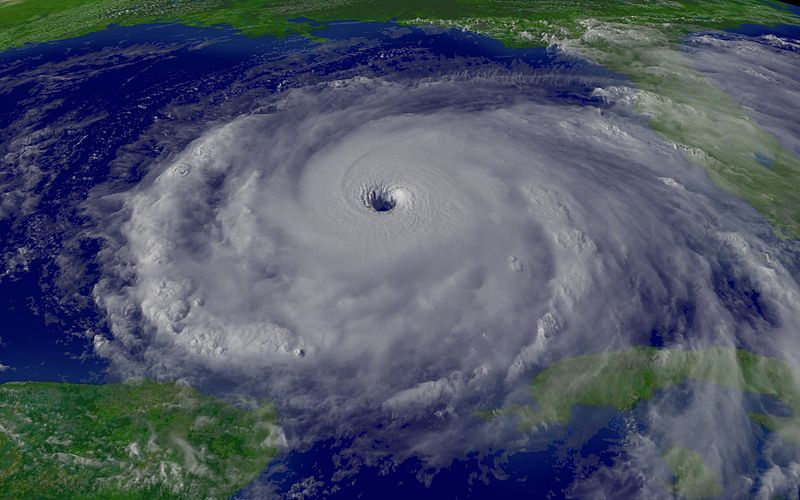 Hurricane Rita on a map