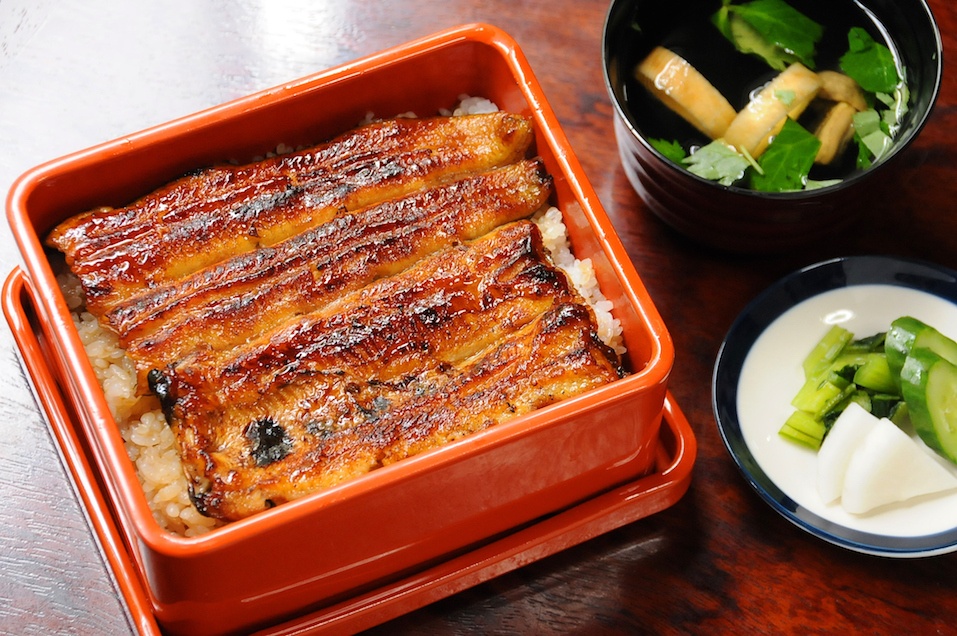 dish with grilled eel