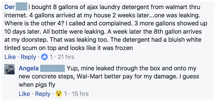 Some customers are not happy with Walmart