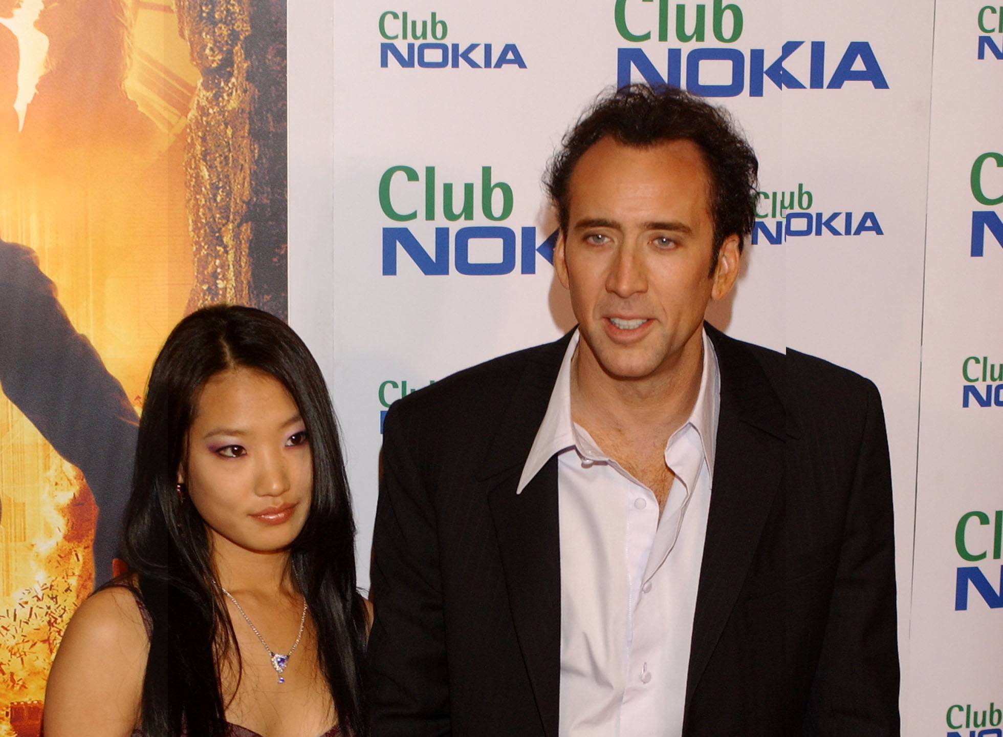 Alice Kim and Nicolas Cage at the National Treasure premiere in Madrid, Spain.