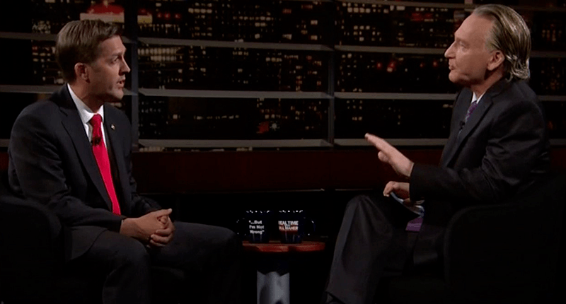 Ben Sasse and Bill Maher sitting across from one another talking