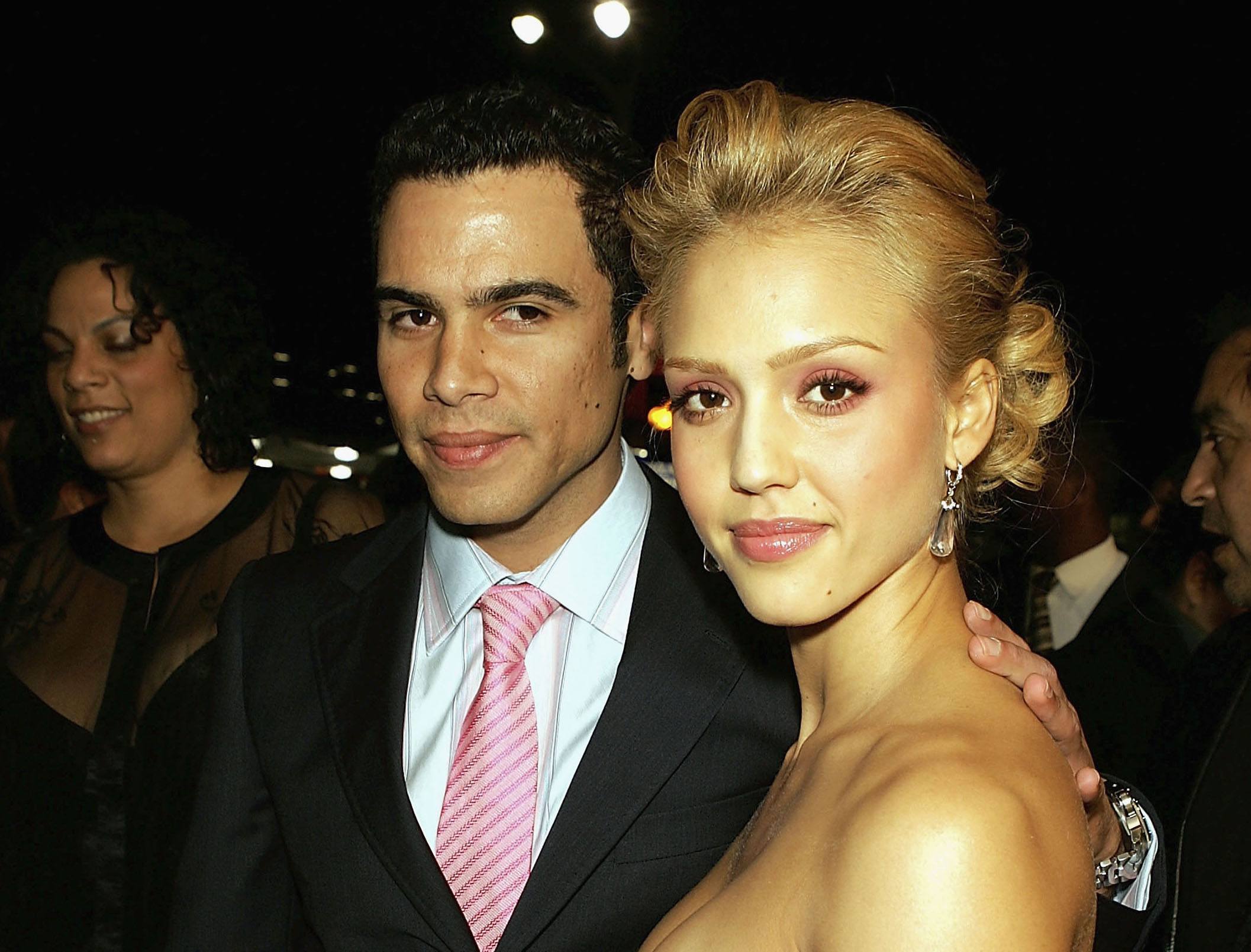 Actress Jessica Alba and her then-boyfriend, Cash Warren, at the Sin City premiere in 2005.