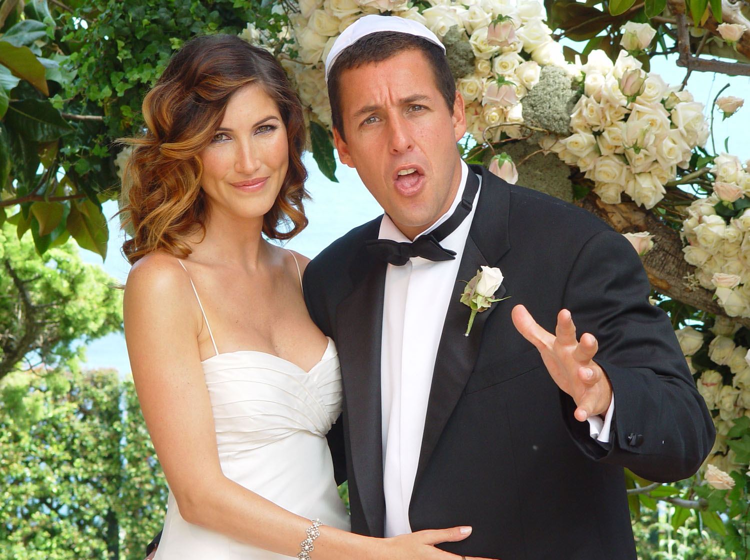 Jackie Titone and actor Adam Sandler at their wedding.