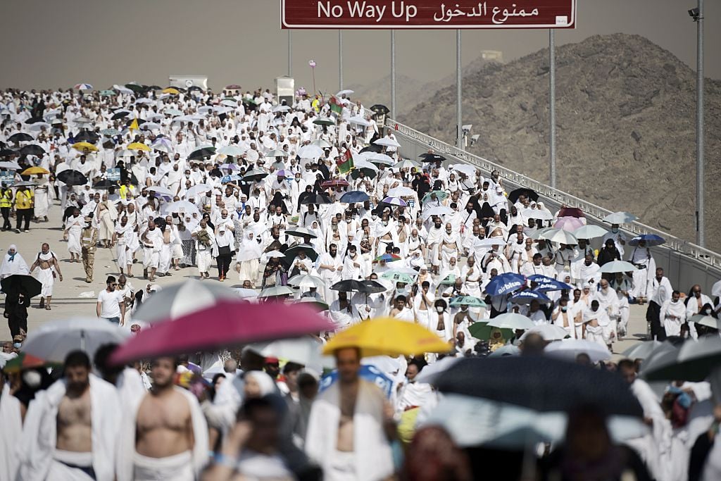 Muslim pilgrims near Mecca
