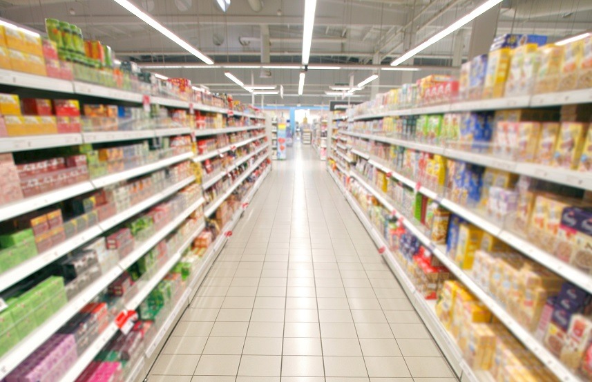 empty supermarket aisle