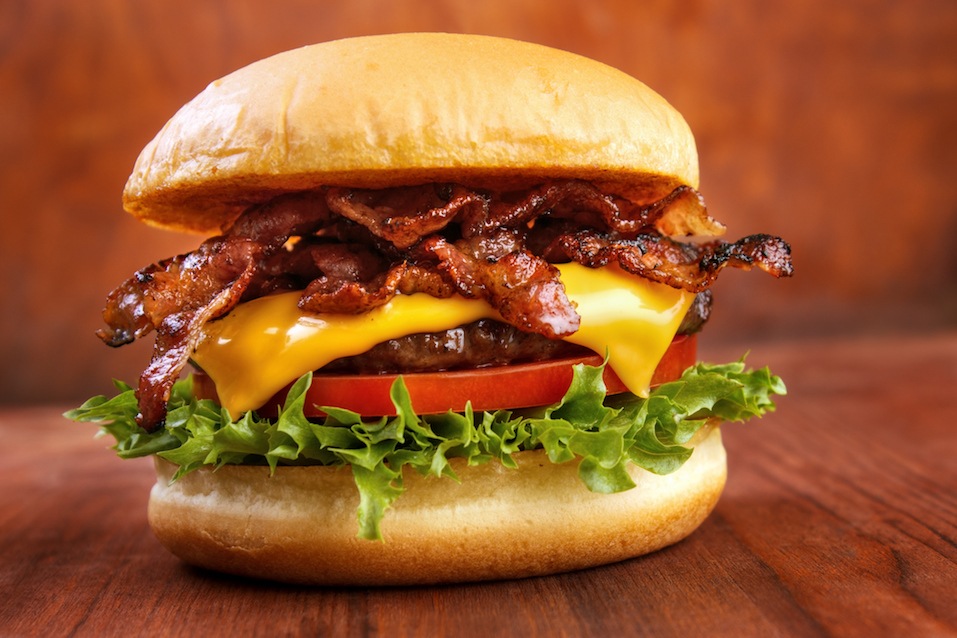 Bacon burger with beef patty
