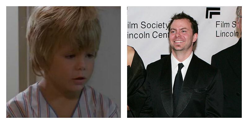 On the left is young and blond Justin Henry in Kramer vs. Kramer. On the right is older Justin Henry in a suit on the red carpet.