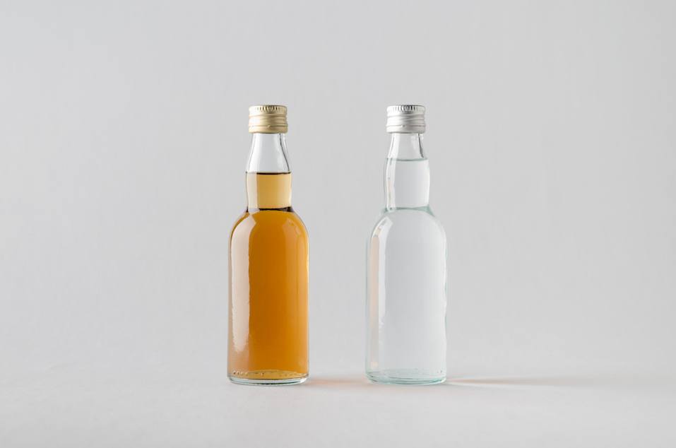 Miniature Spirits/Liquour Bottle Mock-Up - Two Bottles