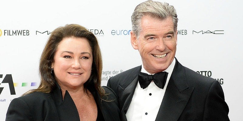 Pierce Brosnan and Keely Shaye Smith pose together on the red carpet.