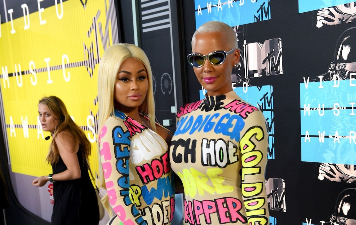 Models Blac Chyna and Amber Rose attend the 2015 MTV Video Music Awards at Microsoft Theater on August 30, 2015 in Los Angeles, California.