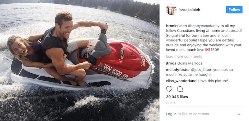 Julianne Hough and Brooks Laich ride on a Jet Ski 
