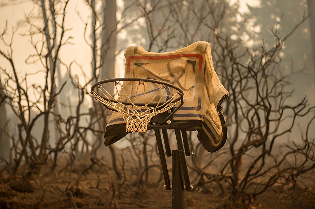 a melted basketball hoop