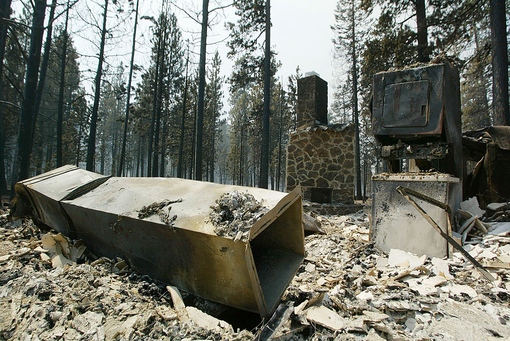 home burned by fire