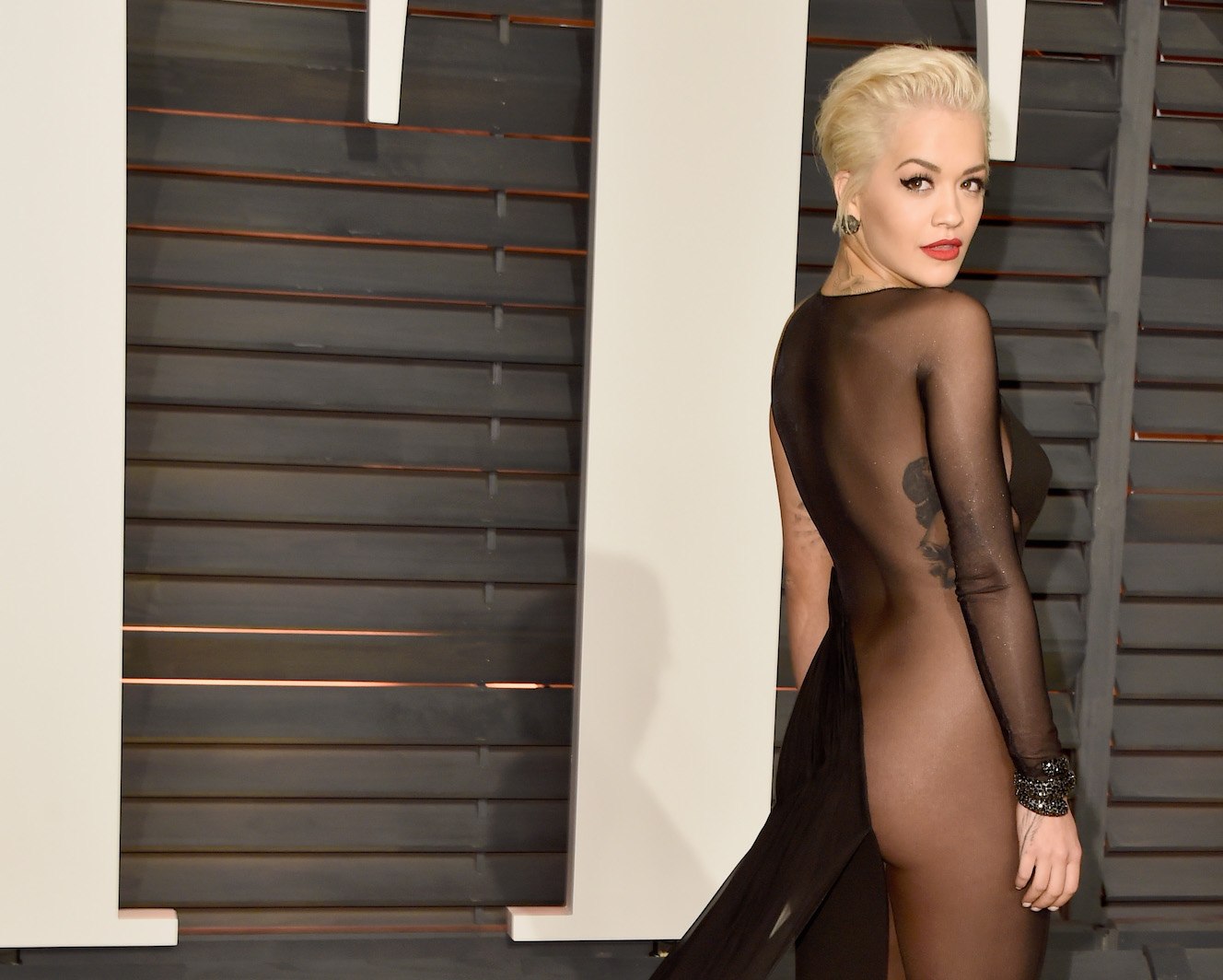 Singer and actress Rita Ora at the 2015 Vanity Fair Oscar Party Hosted By Graydon Carter.