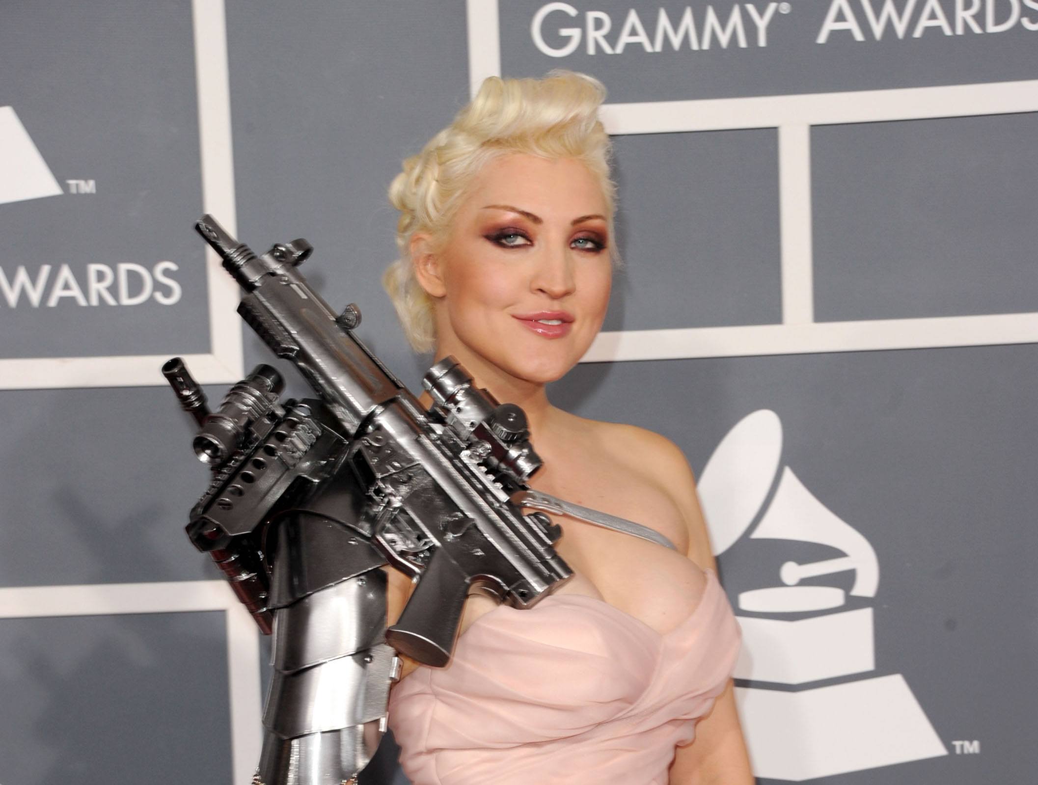 Singer Sasha Gradiva arrives at the 54th Annual GRAMMY Awards held at Staples Center on February 12, 2012 in Los Angeles, California.