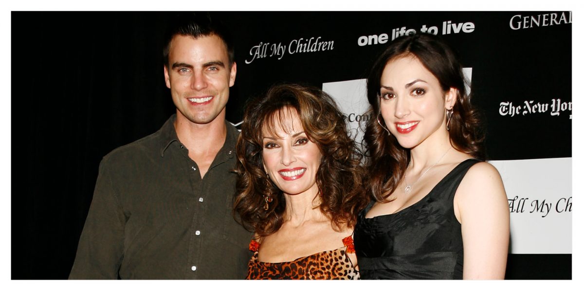 Die 'All My Children'-Stars Colin Egglesfield, Susan Lucci und Eden Riegel nahmen an einer Benefizveranstaltung teil und lächelten für ein Foto