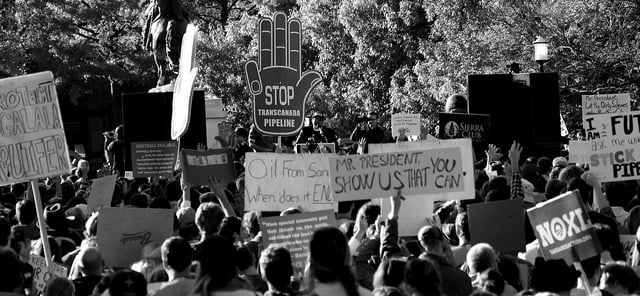 Keystone XL protest at the White House in November 2011. Photograph by Emma Cassidy/http://www.flickr.com/photos/tarsandsaction/