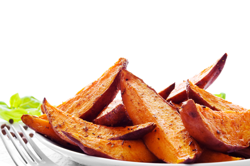 Maple baked sweet potatoes