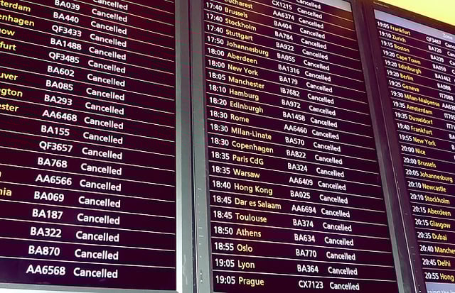 flight cancelled, airport, travel