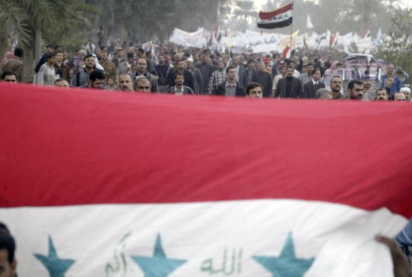The Iraqi flag at a parade