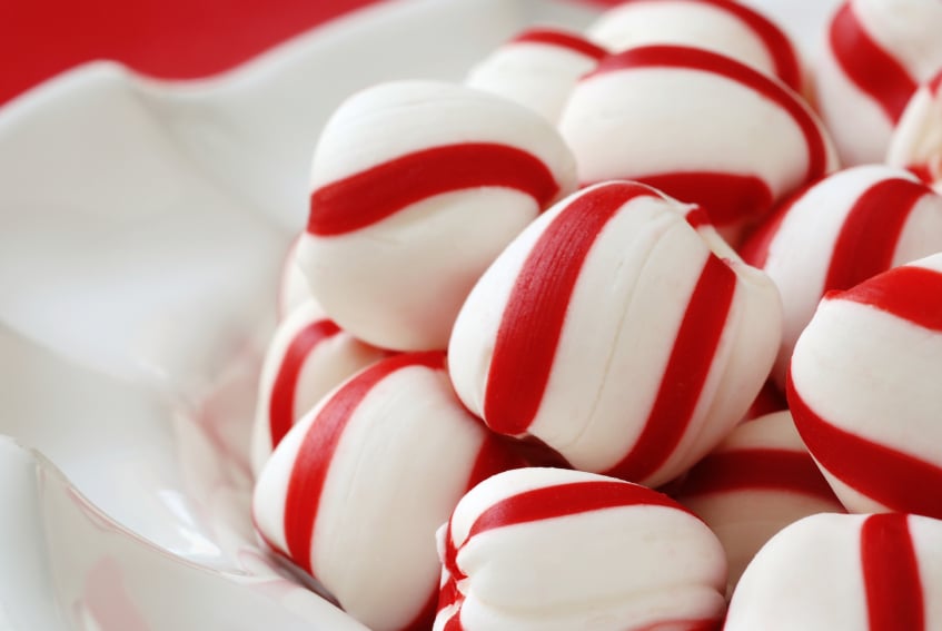 Peppermint candies, candy canes