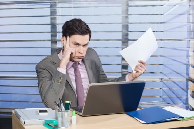 Man tired at work
