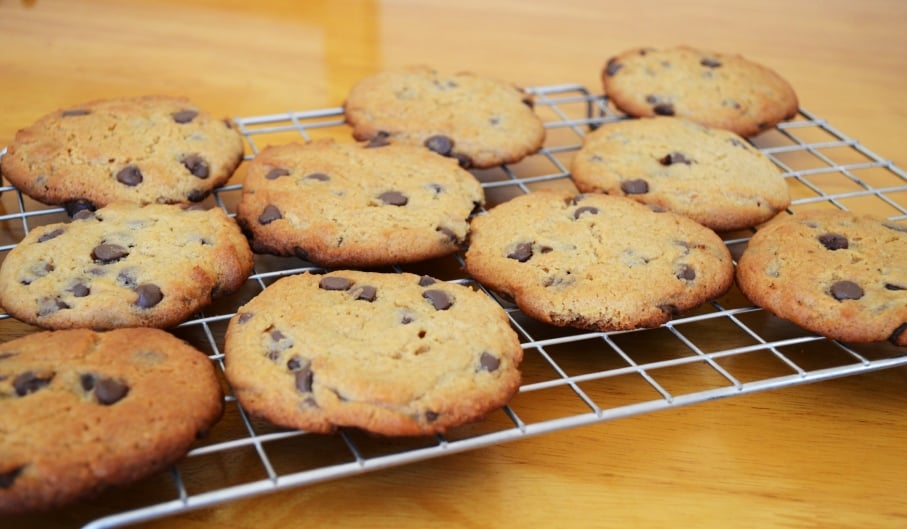 Thin and crispy chocolate chip cookies