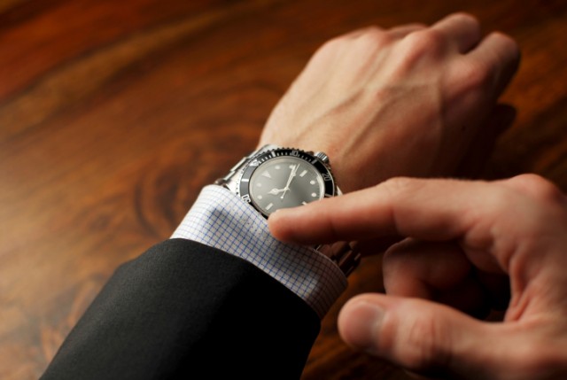 Checking watch for the time