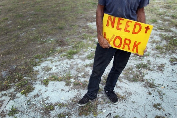 unemployment sign