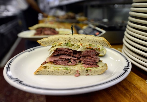 pastrami sandwich on a plate
