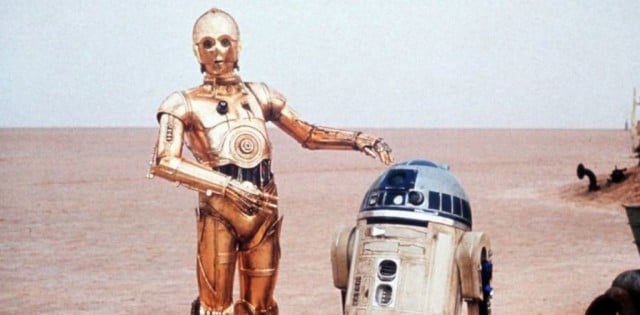 C-3PO points to R2-D2