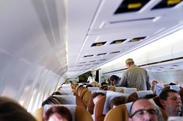 Sleeping passengers on a plane Sleeping passengers on a plane