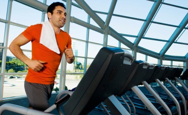 a man running on a treadmill