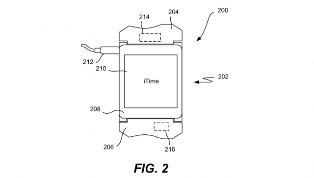 Apple iTime smartwatch patent drawing fig. 2