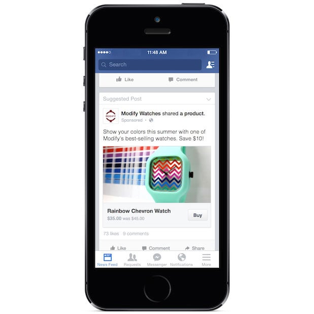 Facebook buy button