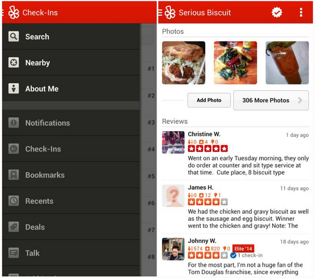 Yelp app for Fire Phone