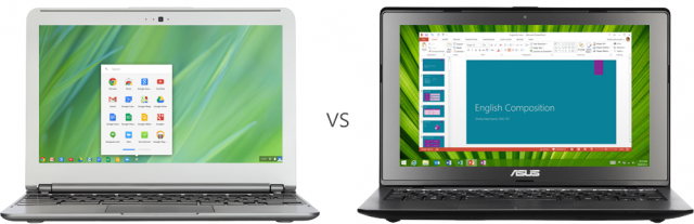 Google Chromebook versus Microsoft Windows laptop