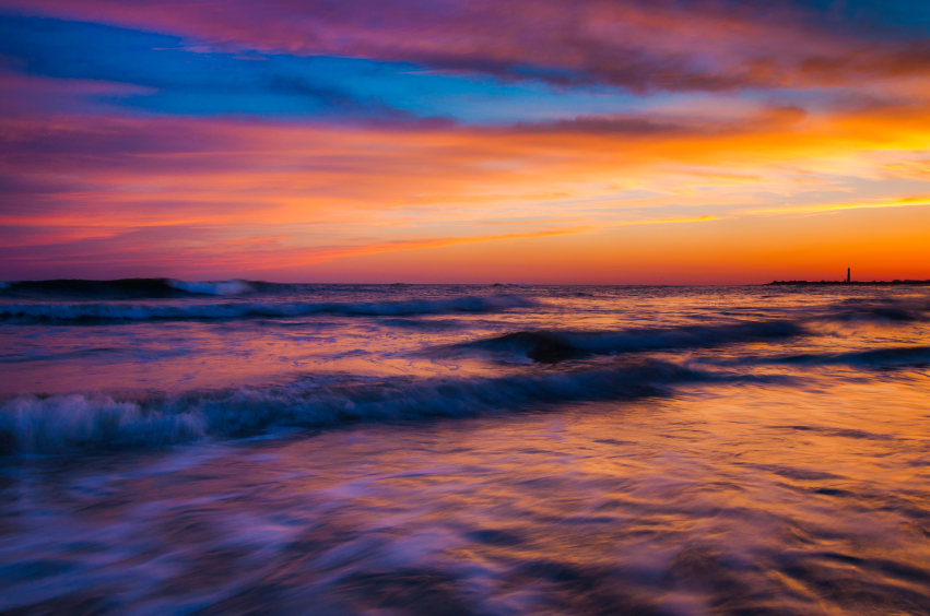 Waves at sunset, Cape May, New Jersey.