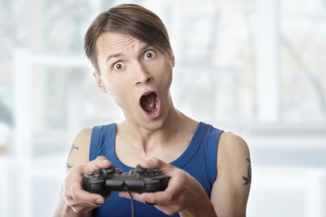 Man playing video games