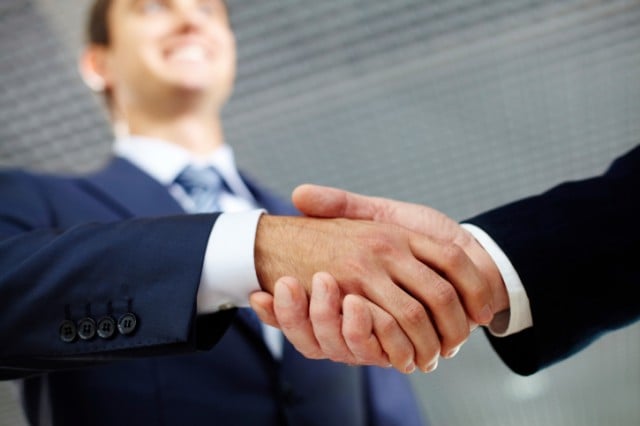 Shaking hands