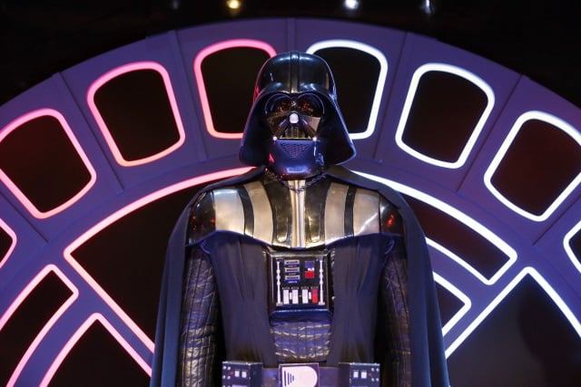 Darth Vader costume on display