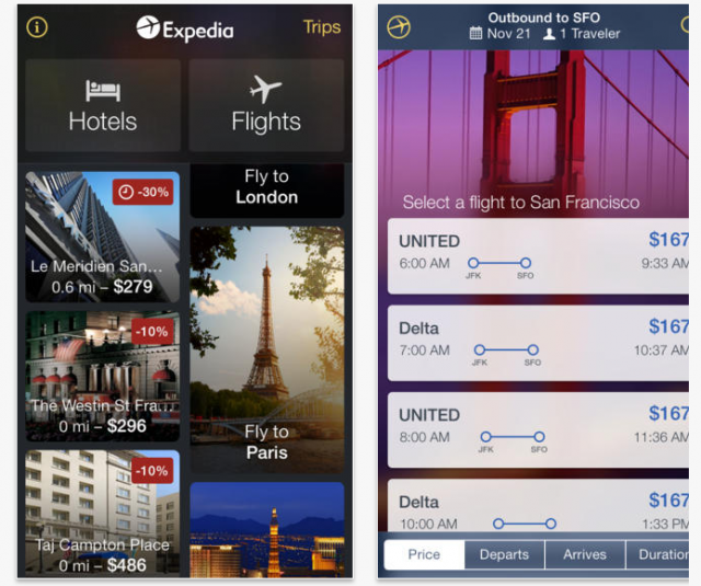 Expedia app (iOS)
